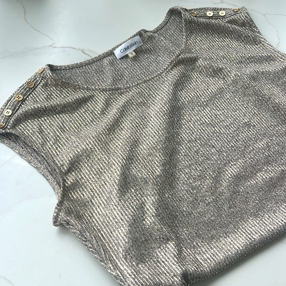 Calvin Klein Gold Ruched Top